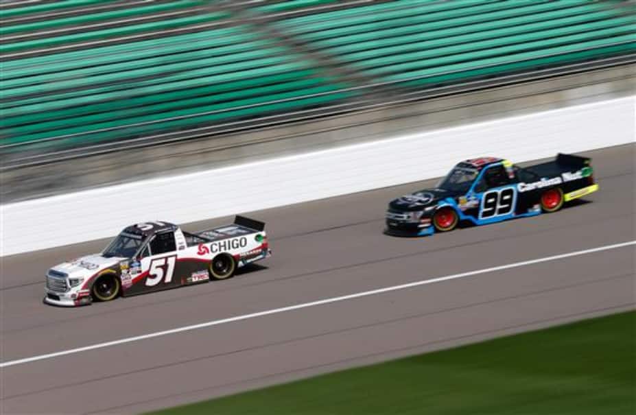 Ben Rhoades (99) finished second, leading three F-150s in the top 10 in Friday's NASCAR Truck race. Ben Rhoades (99) finished second, leading three F-150s in the top 10 in Friday's NASCAR Truck race.